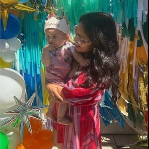 Red and White Striped Free People Bop Around Romper